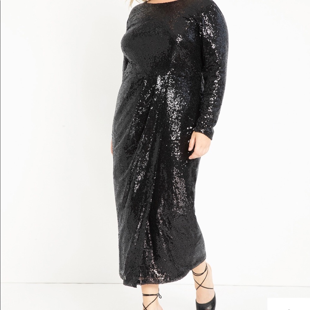 Eloquii Sequin Maxi Dress with Wrap Skirt